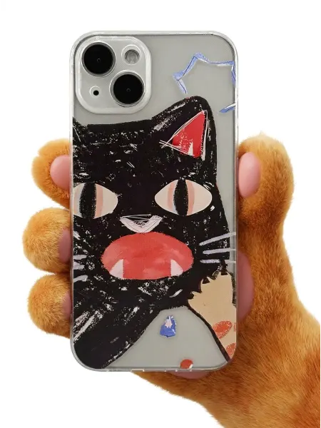Чехлидзе Силиконовый чехол на iPhone 13 с котиком