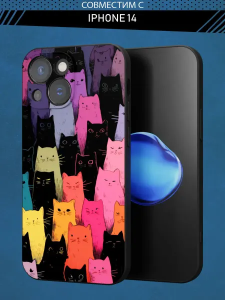 Abal Case Чехол на iPhone 14 с принтом Котики
