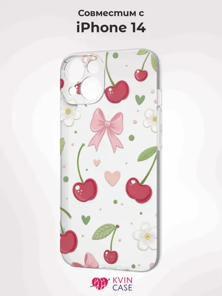 KVIN CASE Чехол на Apple iPhone 14 с принтом Вишни