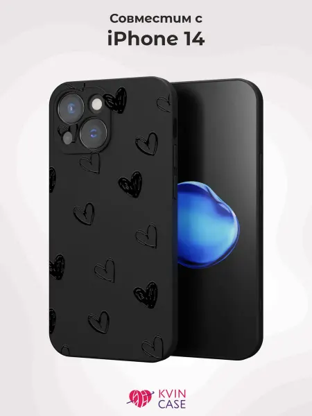 KVIN CASE Чехол на Apple iPhone 14 с принтом Сердца