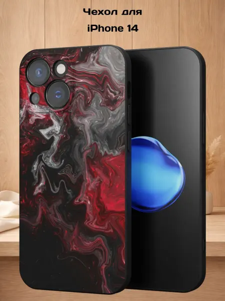 Case Style Чехол на iPhone 14 с принтом Мрамор