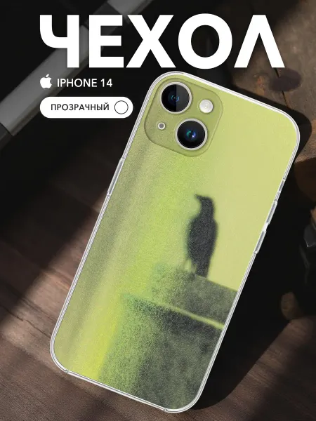 Chehooli Чехол на iPhone 14 Прозрачный Принт Туманная Птица
