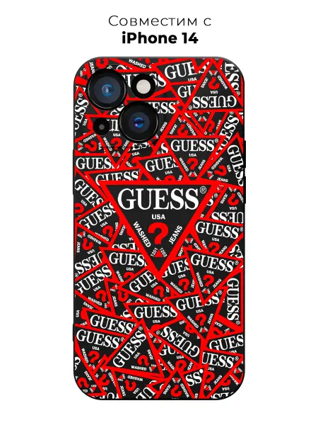 PANCASE Чехол на iPhone 14 с принтом Guess