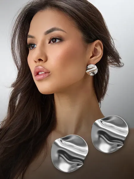 Beauty in details Серьги бижутерия крупные круглые