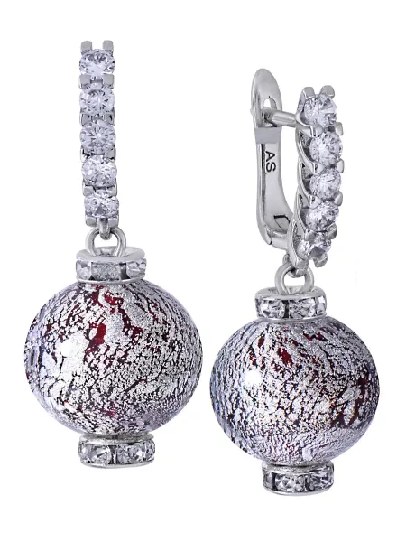 Bottega Murano Серьги Franchesca на английском замке со стразами