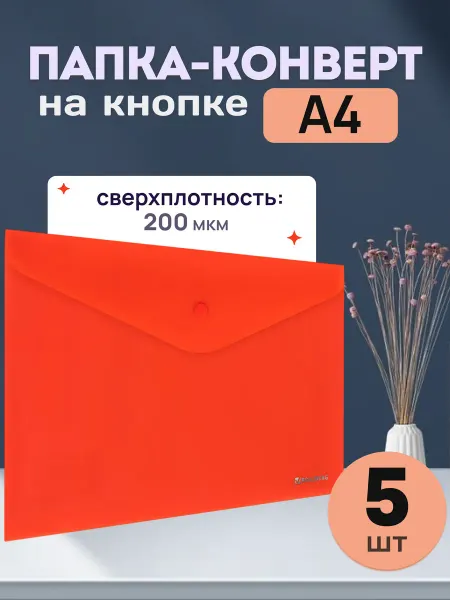 Brauberg Папка на кнопке А4 плотная