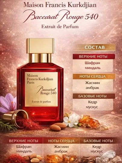Ароматы зимние и весенние Baccarat Rouge 540 духи унисекс для женщин и мужчин