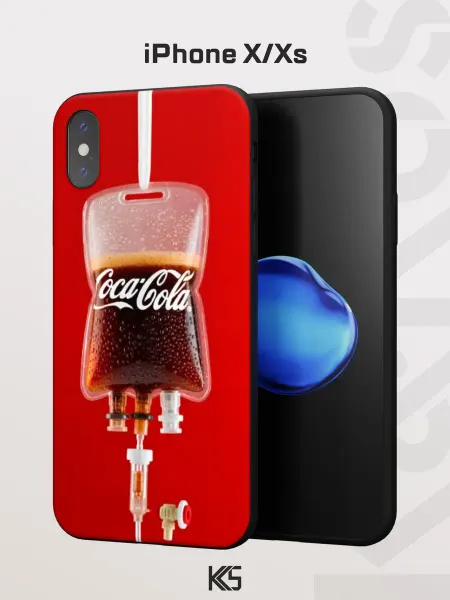 Варибрус Чехол на iPhone X и XS с принтом Капельница Cola