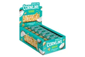 Мягкий кокосовый батончик с шоколадом Cornline (Корнлайн), зерновой (злаковый) с кокосом, клетчаткой, витаминами и минералами, 540 г (18 шт), Мюсли Бар, Россия