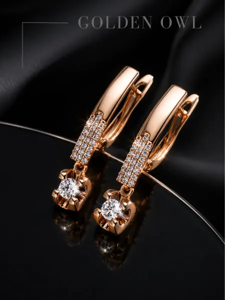 GOLDEN OWL COMPANY Серьги классические бриллиантовая модель