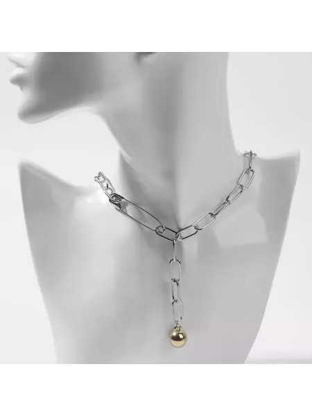 Queen fair Кулон Цепь булавка с плетением цвет серебро L45 см