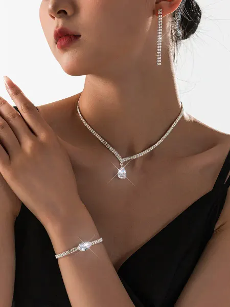 Zilaya Glam Колье браслет и серьги комплект украшений вечерни