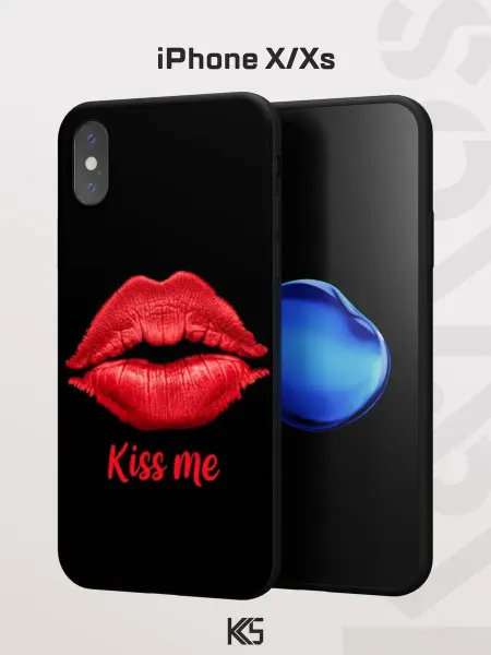 Варибрус Чехол на iPhone X и XS с принтом Kiss Me