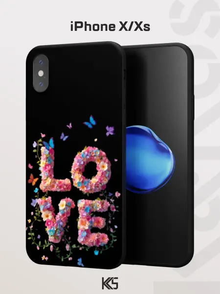 Варибрус Чехол на iPhone X и XS с принтом Яркое LOVE