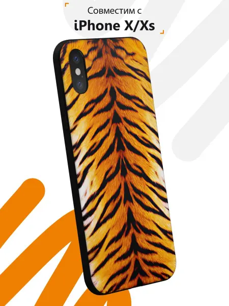 Мобилиус Чехол на iPhone X и XS с принтом Тигр
