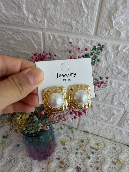 Mio Jewel Серьги "Vintage Square" — Винтажные бижутерия с жемчугом