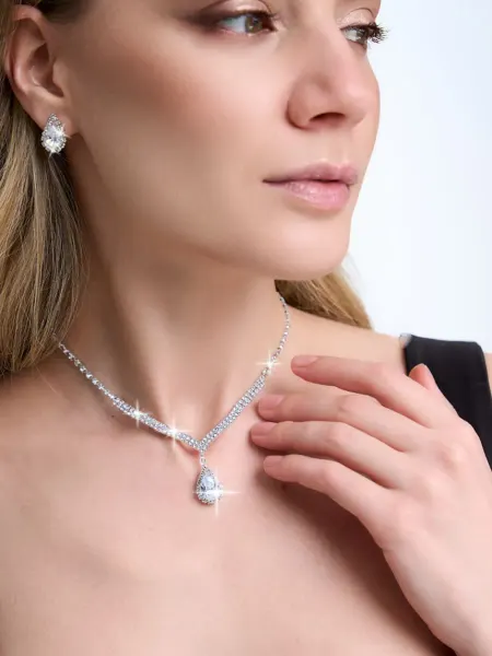 LeErzh Jewelry Бижутерия комплект свадебный колье и серьги
