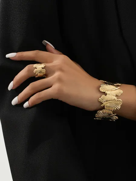 Luxe jewels Браслет и кольцо набор женский бижутерия широкий