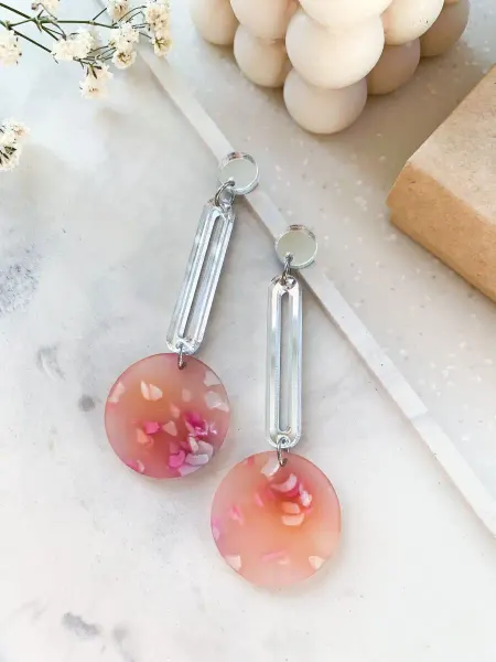 PINmePIN Серьги бижутерия висячие легкие из акрила