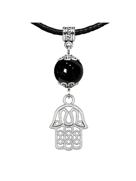 Runes&Gems Амулет Хамса (от сглаза и зла), черный агат
