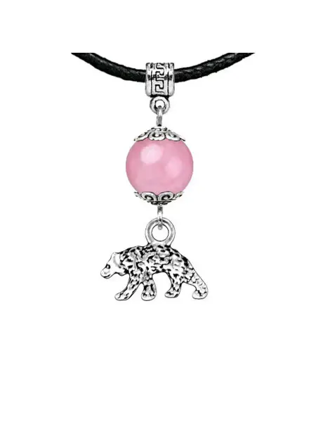 Runes&Gems Амулет Медведь (защита, сила, победа), розовый кварц