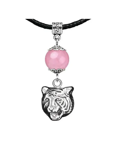 Runes&Gems Амулет Тигр (защита, сила, победа), розовый кварц