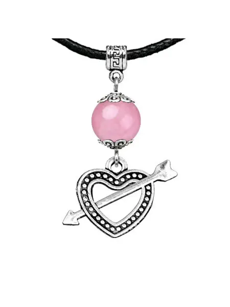 Runes&Gems Амулет Сердце со стрелой (любовь), розовый кварц
