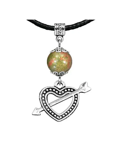 Runes&Gems Амулет Сердце со стрелой (любовь), унакит