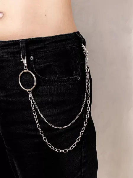 URBAN SHINE Цепочка на штаны двойная Большое кольцо