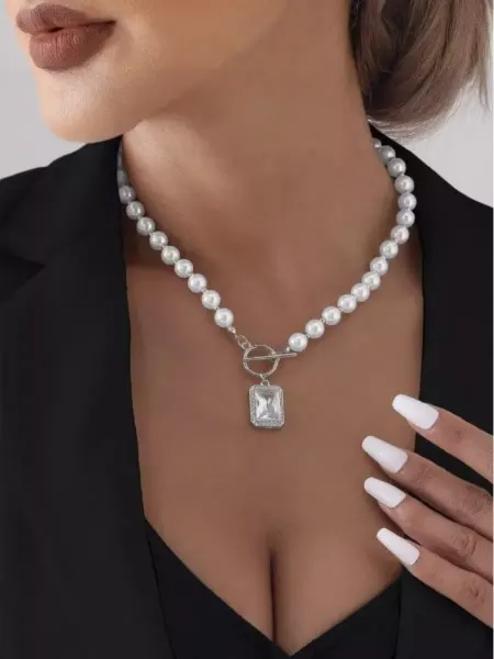 Shop030 Колье жемчужное с подвеской