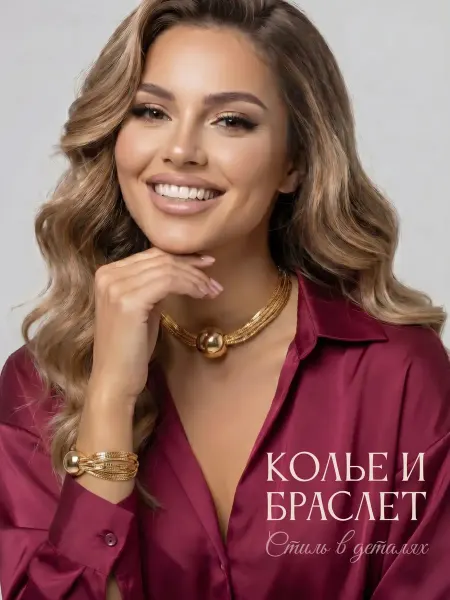 StrekoZZka Комплект ожерелье колье браслет
