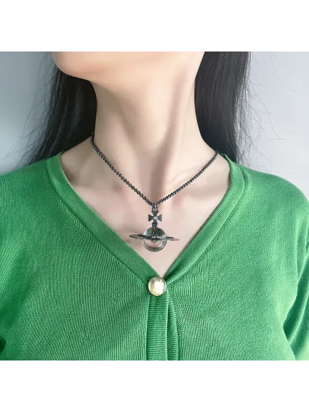 Большой кулон Сатурн в стиле Vivienne Westwood
