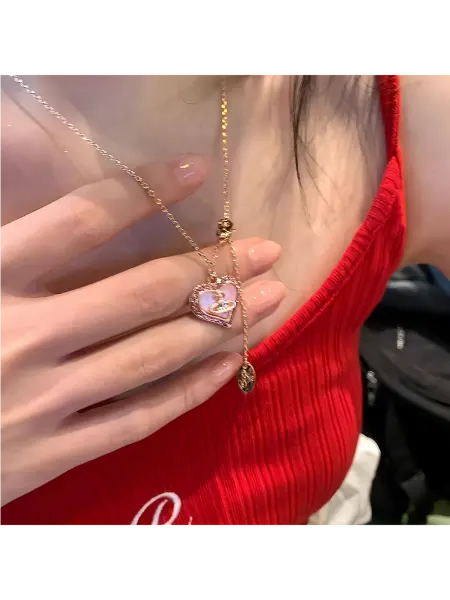 Колье сердце розовое в стиле Vivienne Westwood