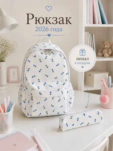 Рюкзак школьный городской с пеналом