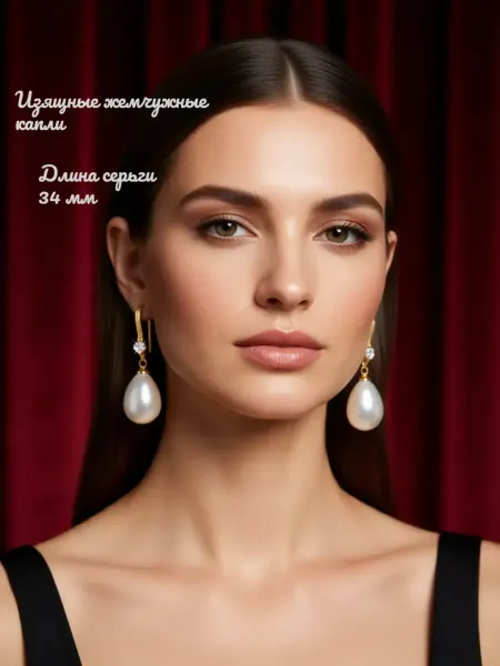 Серьги бижутерия с жемчугом