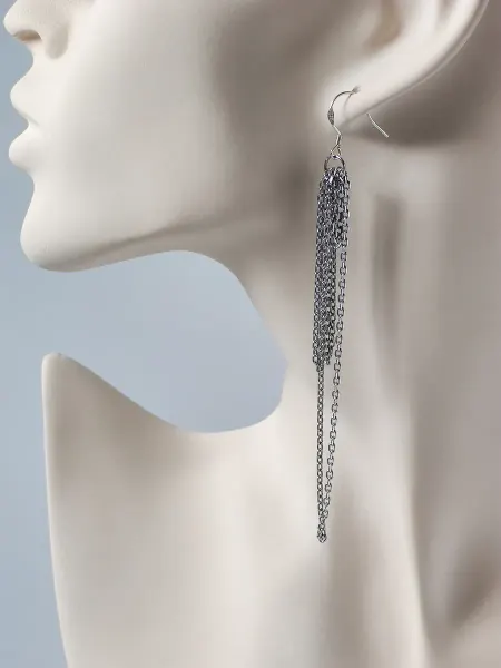 Серьги кольчуги длиные цепи
