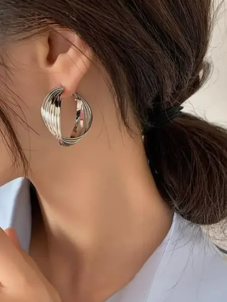 Серьги кольца двойные