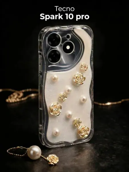 РИНОФОН Чехол с розами и жемчугом на Tecno Spark 10 Pro