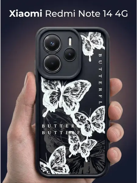 URBAZZA Чехол на Xiaomi Redmi Note 14 4G с бортиками и рисунком