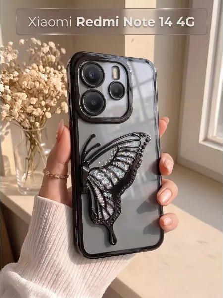 РИНОФОН Чехол с бабочкой на Xiaomi Redmi Note 14 4G