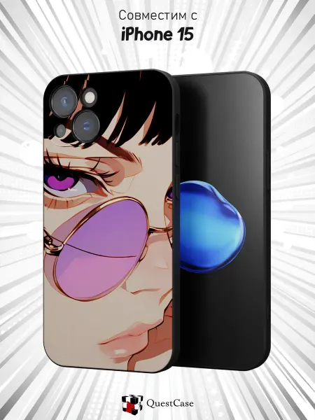 QuestCase Чехол на Apple Iphone 15 с принтом Девушка