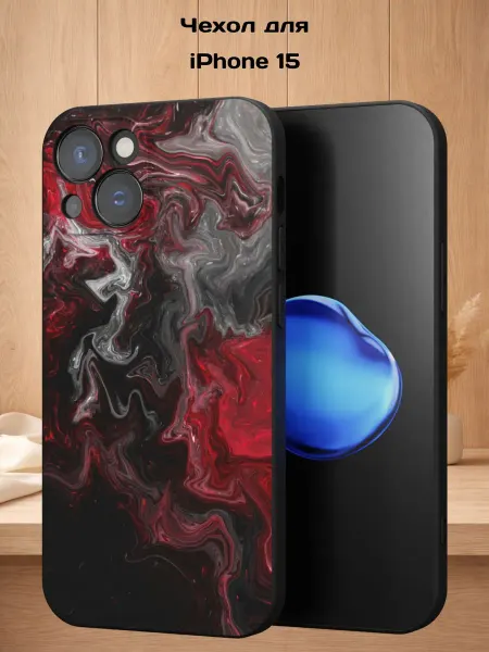 Case Style Чехол на iPhone 15 с принтом Мрамор