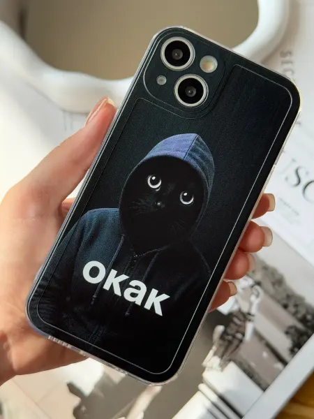 CaseLove Чехол на iPhone 15 черный кот ОКАК