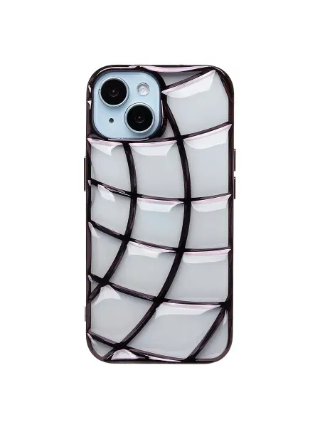 Promise mobile Чехол iPhone 15 силиконовый серия чешуя <черный>