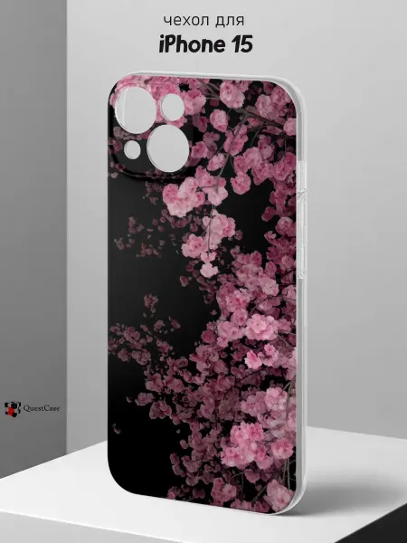 QuestCase Чехол на iPhone 15 с принтом Сакура