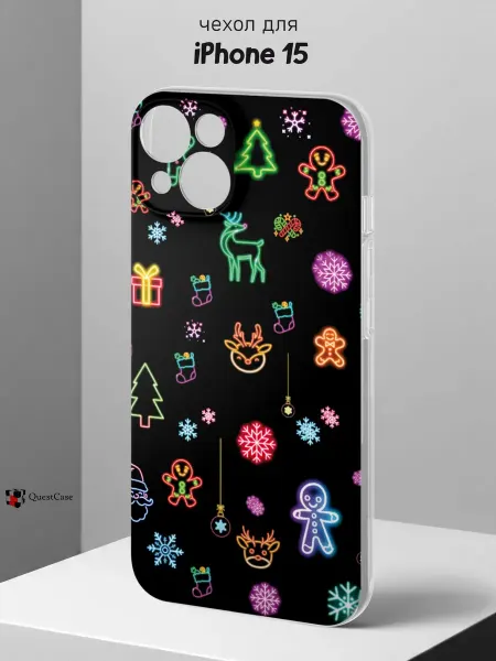 QuestCase Чехол на iPhone 15 с принтом Арт