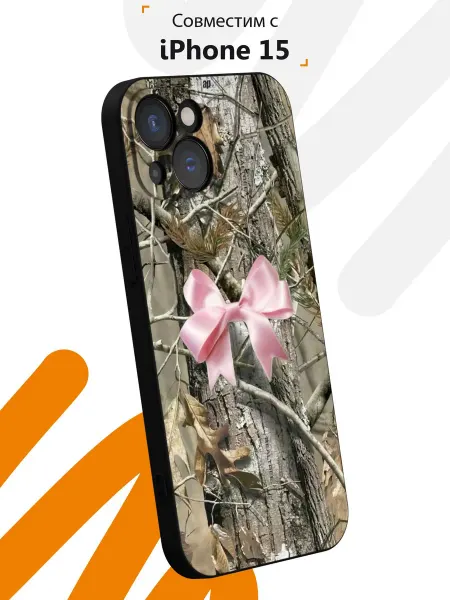 Мобилиус Чехол на iPhone 15 с принтом Бантик