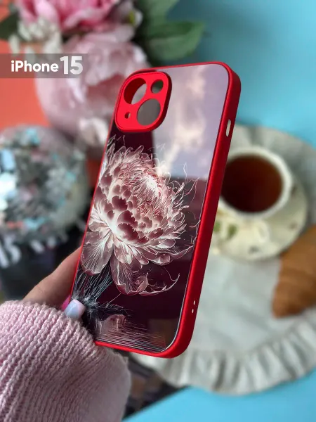 Стеклянный Чехол Чехол на iPhone 15 стеклянный с рисунком