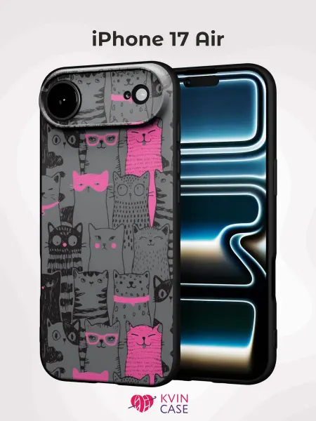 KVIN CASE Чехол на iPhone 17 Air с принтом Котики