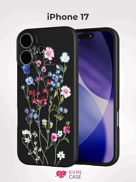 KVIN CASE Чехол на iPhone 17 с принтом Полевые цветы